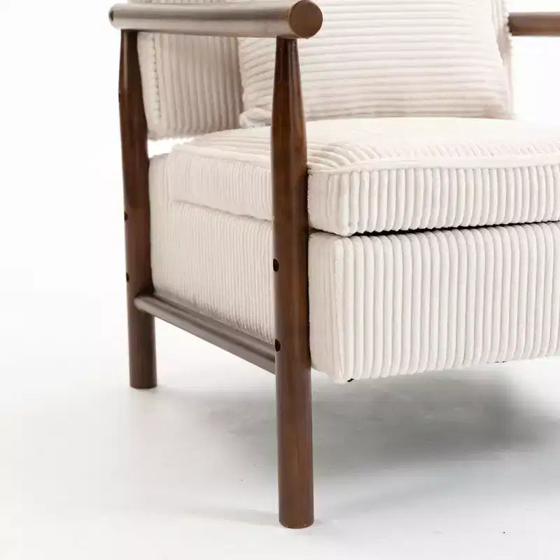 GDFStudio Joule Mid-Century Modern Upholstered Accent Chair with Storage Seat and Pillow