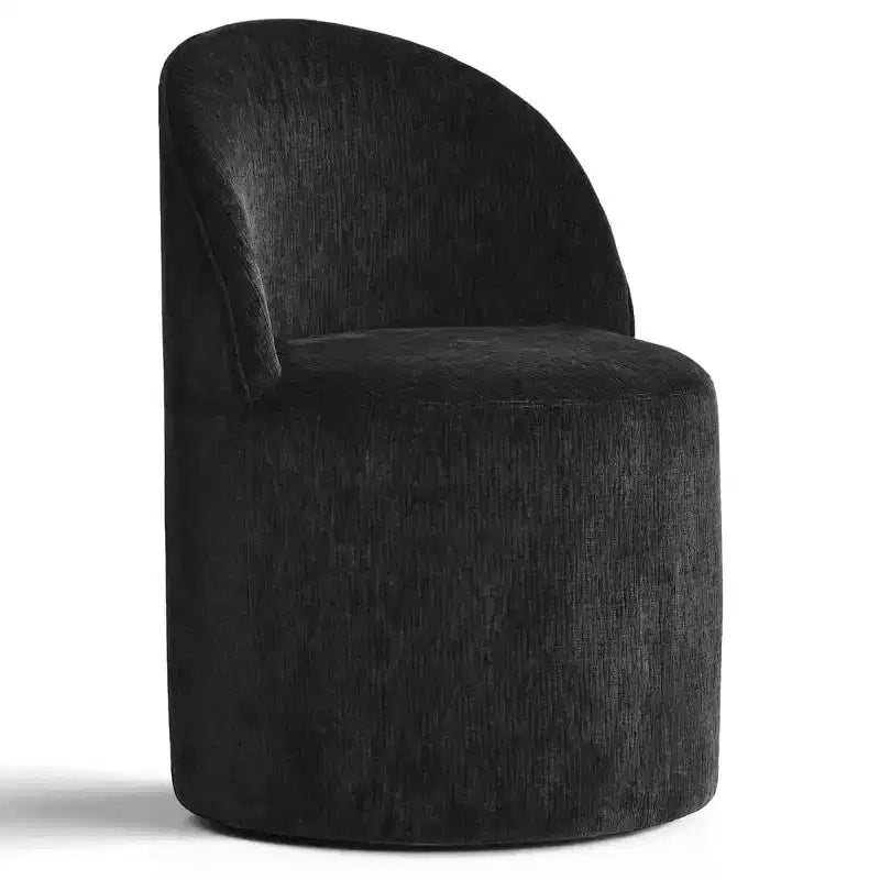 Modern Chenille Upholstered Swivel Accent Chair with Casters, Armless Rolling Lounge Chair for Living Room, Bedroom, or Home Office-Panipeachy