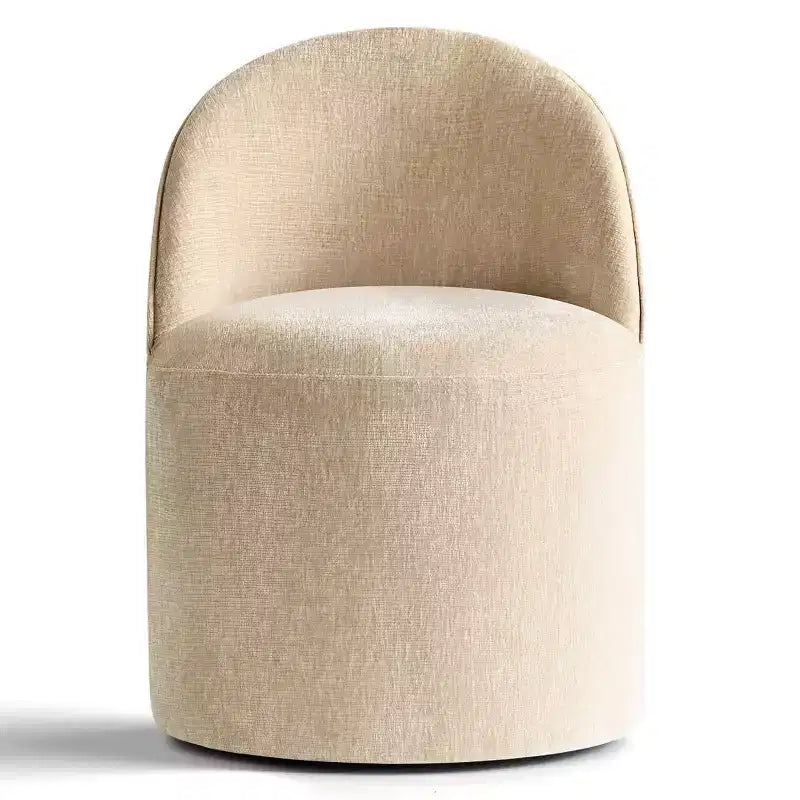 Modern Chenille Upholstered Swivel Accent Chair with Casters, Armless Rolling Lounge Chair for Living Room, Bedroom, or Home Office-Panipeachy