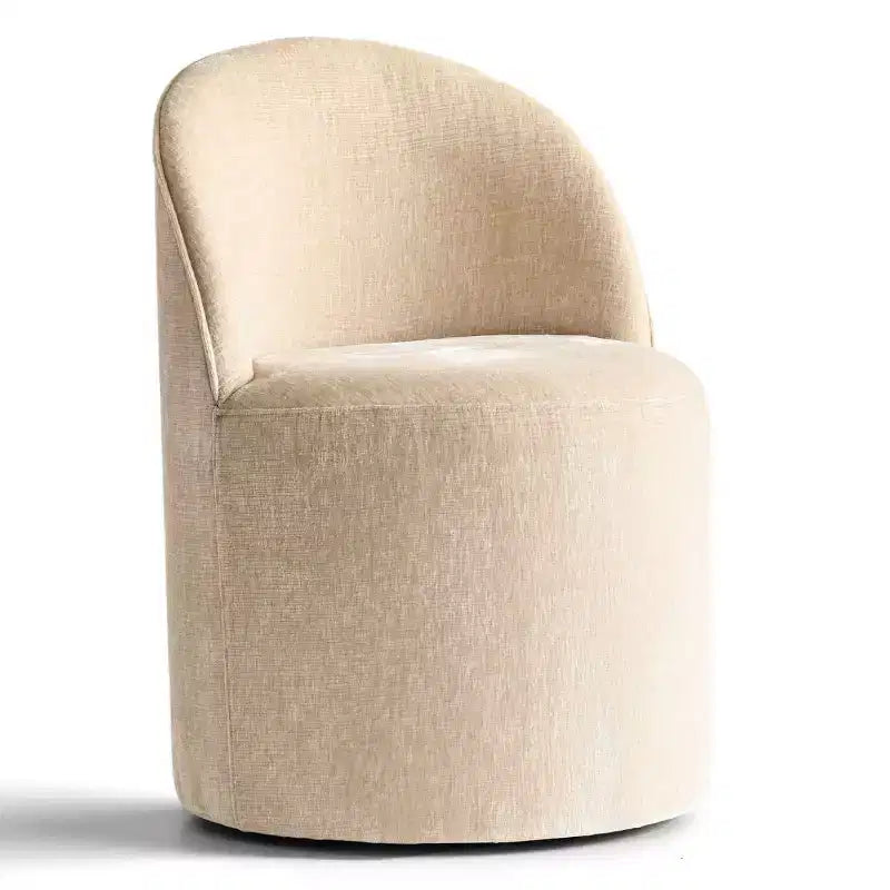 Modern Chenille Upholstered Swivel Accent Chair with Casters, Armless Rolling Lounge Chair for Living Room, Bedroom, or Home Office-Panipeachy