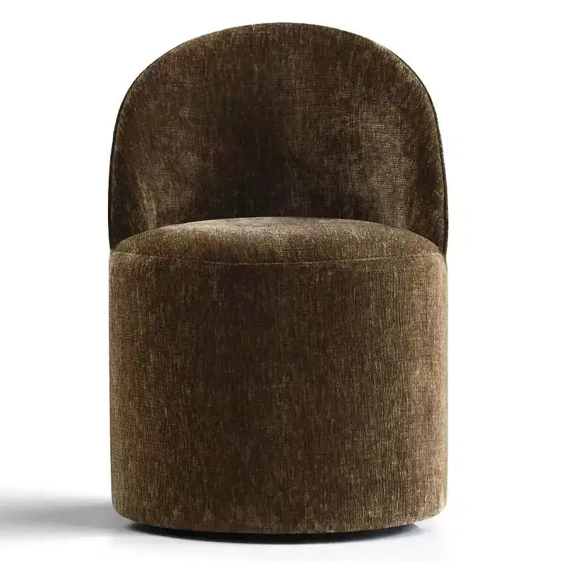 Modern Chenille Upholstered Swivel Accent Chair with Casters, Armless Rolling Lounge Chair for Living Room, Bedroom, or Home Office-Panipeachy