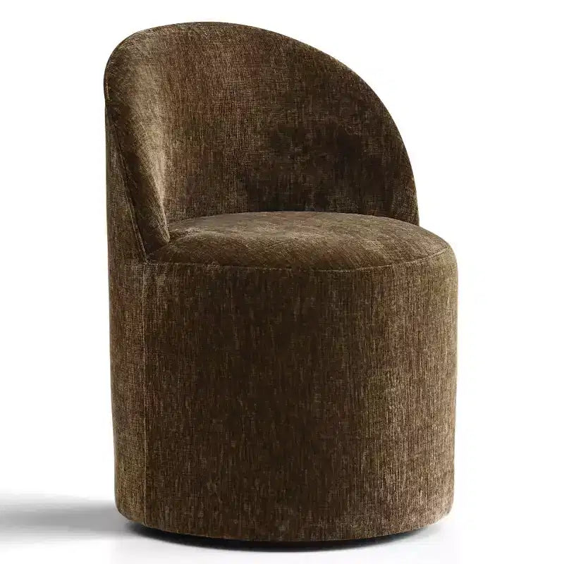 Modern Chenille Upholstered Swivel Accent Chair with Casters, Armless Rolling Lounge Chair for Living Room, Bedroom, or Home Office-Panipeachy