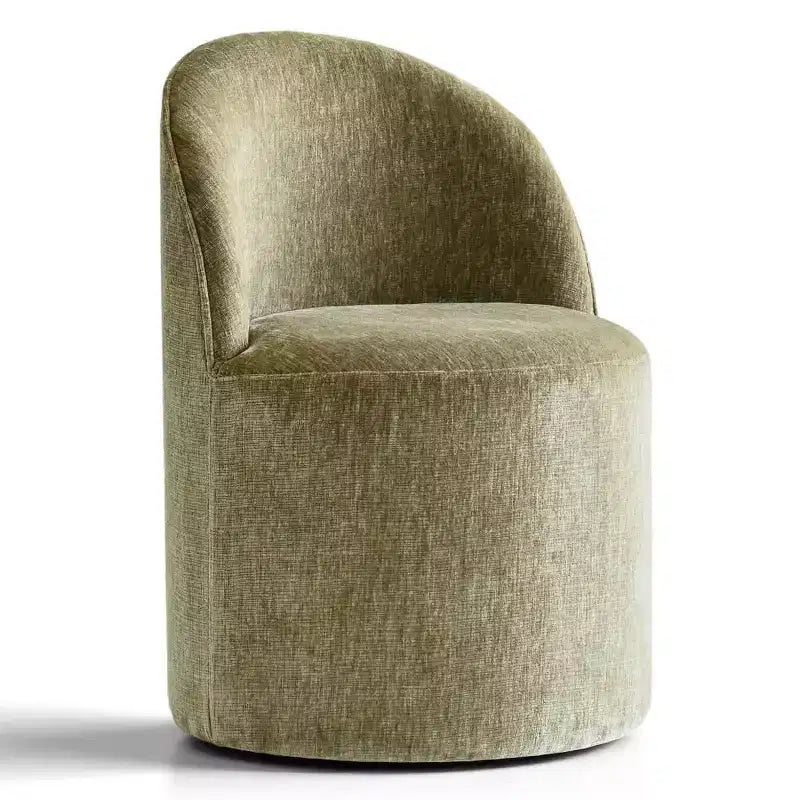 Modern Chenille Upholstered Swivel Accent Chair with Casters, Armless Rolling Lounge Chair for Living Room, Bedroom, or Home Office-Panipeachy