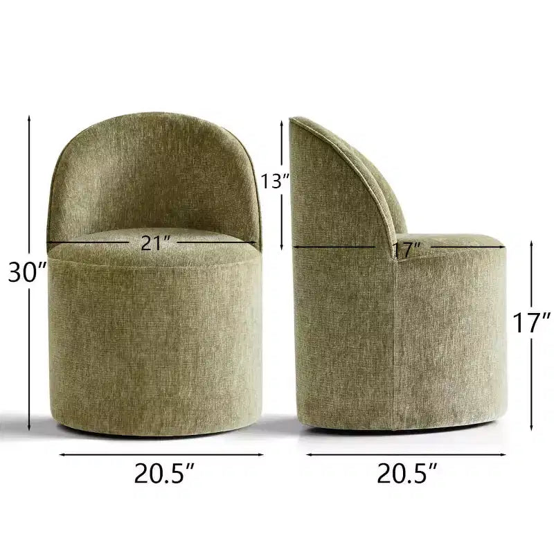 Modern Chenille Upholstered Swivel Accent Chair with Casters, Armless Rolling Lounge Chair for Living Room, Bedroom, or Home Office-Panipeachy