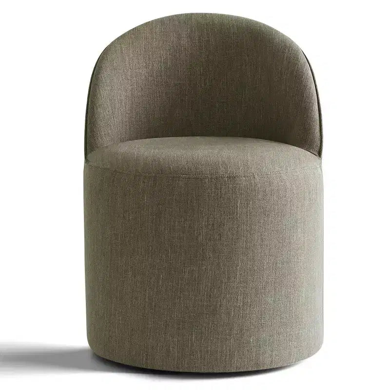 Modern Chenille Upholstered Swivel Accent Chair with Casters, Armless Rolling Lounge Chair for Living Room, Bedroom, or Home Office-Panipeachy