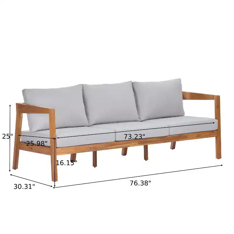 ModernLuxe Ensemble de canapés de jardin 4/5 pièces en bois d'acacia, salon de jardin avec table basse pour véranda/jardin/balcon