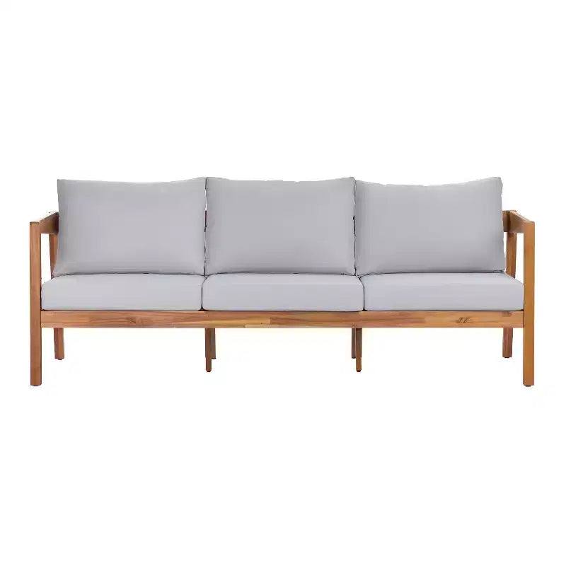 ModernLuxe Ensemble de canapés de jardin 4/5 pièces en bois d'acacia, salon de jardin avec table basse pour véranda/jardin/balcon