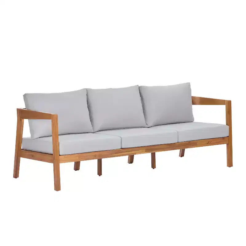 ModernLuxe Ensemble de canapés de jardin 4/5 pièces en bois d'acacia, salon de jardin avec table basse pour véranda/jardin/balcon