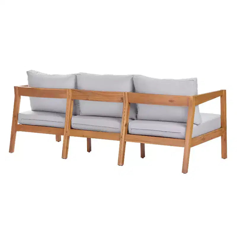 ModernLuxe Ensemble de canapés de jardin 4/5 pièces en bois d'acacia, salon de jardin avec table basse pour véranda/jardin/balcon