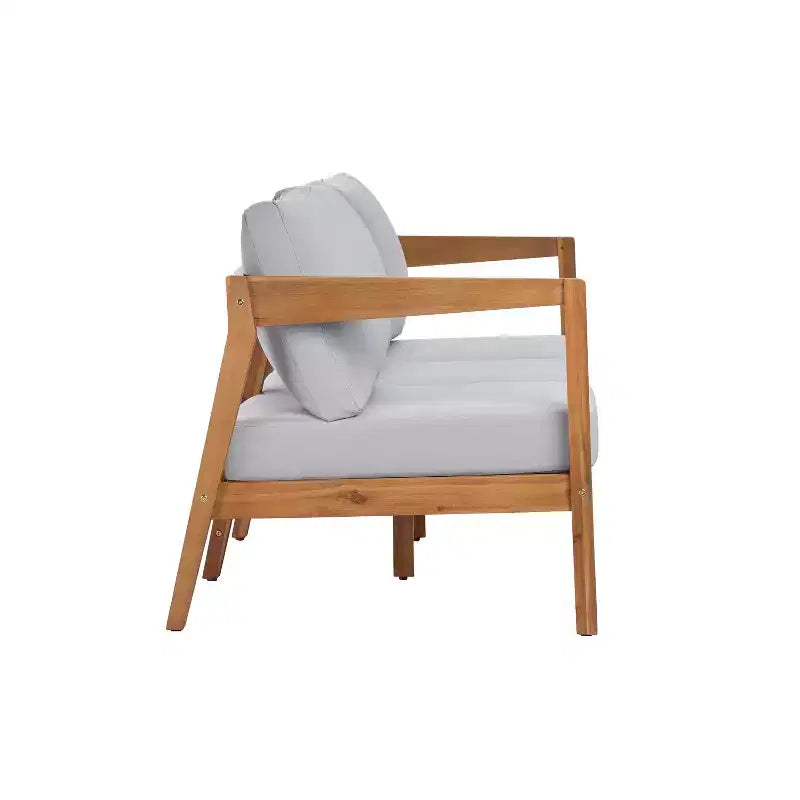 ModernLuxe Ensemble de canapés de jardin 4/5 pièces en bois d'acacia, salon de jardin avec table basse pour véranda/jardin/balcon