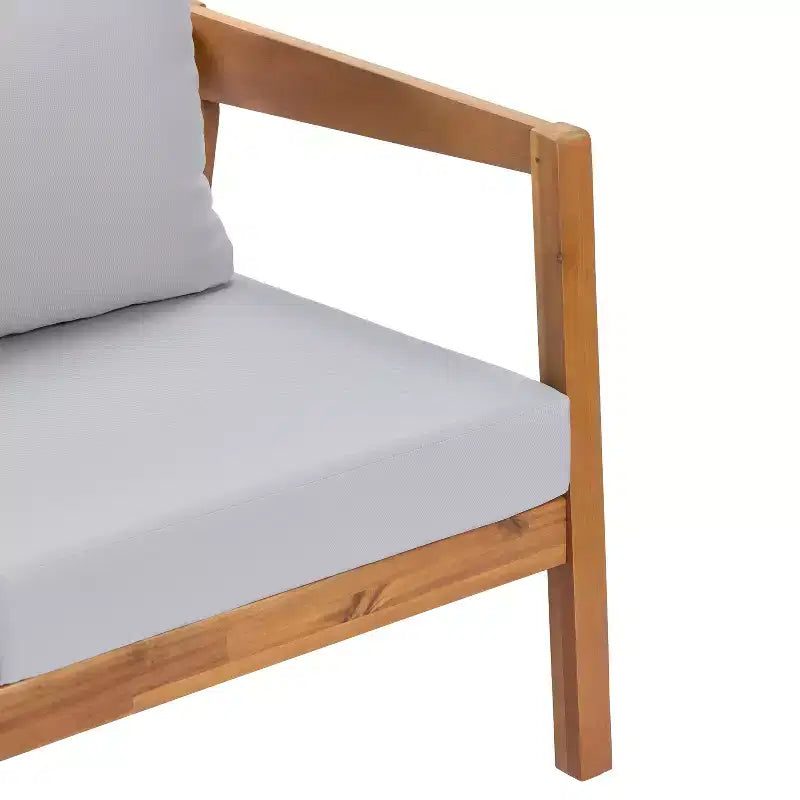 ModernLuxe Ensemble de canapés de jardin 4/5 pièces en bois d'acacia, salon de jardin avec table basse pour véranda/jardin/balcon