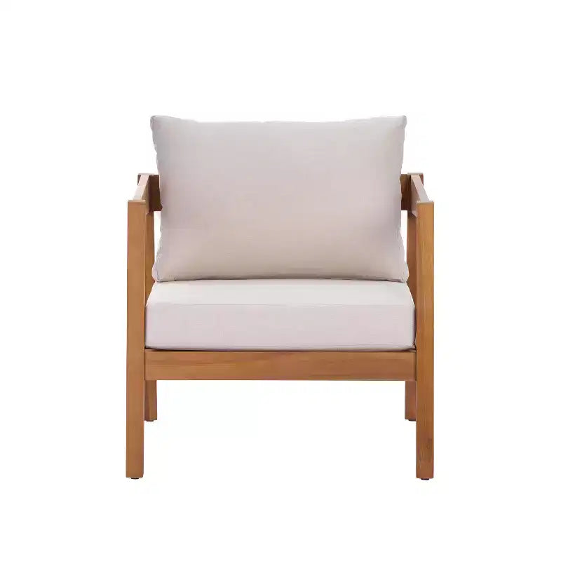 ModernLuxe Ensemble de canapés de jardin 4/5 pièces en bois d'acacia, salon de jardin avec table basse pour véranda/jardin/balcon