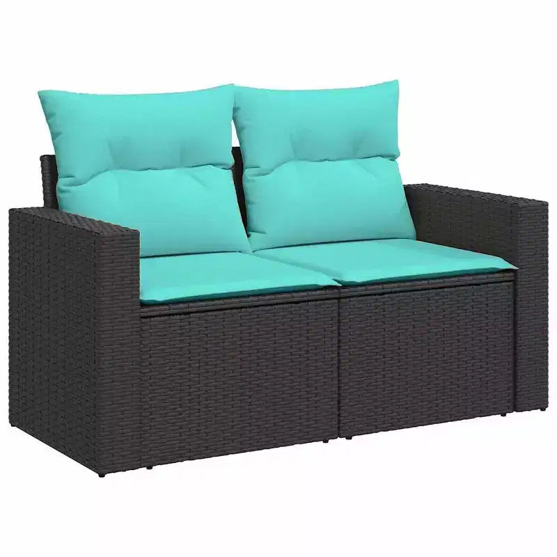 vidaXL Salon de jardin 11 pièces avec coussins en résine tressée noir