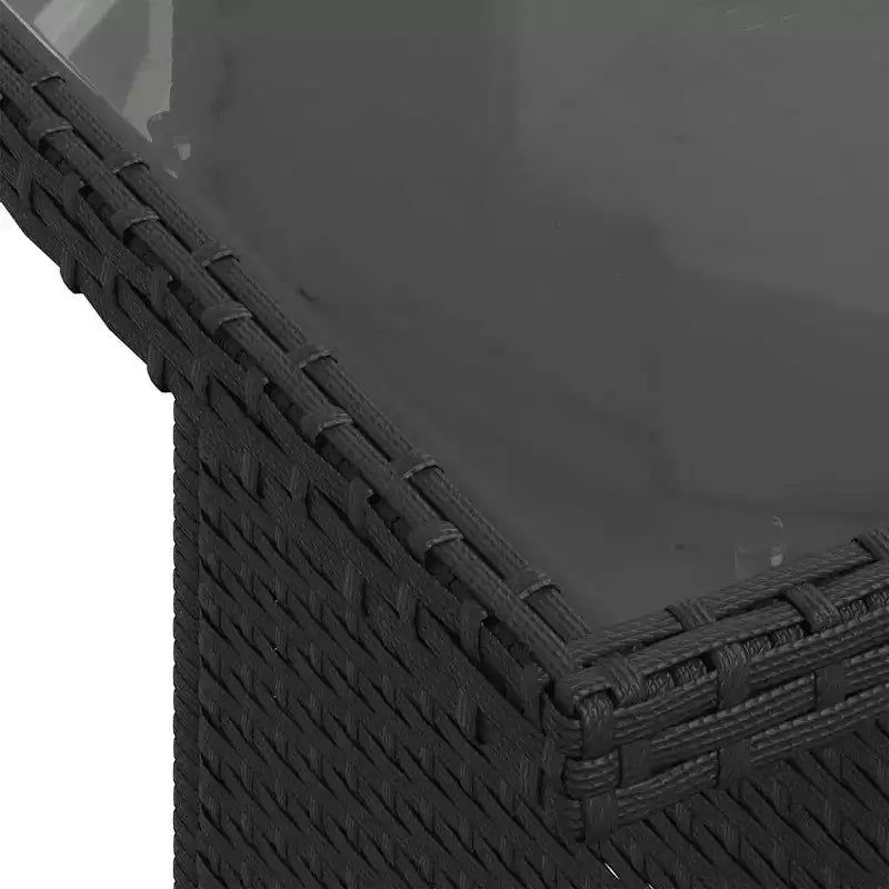 vidaXL Salon de jardin 11 pcs avec coussins Noir Résine tressée Acacia
