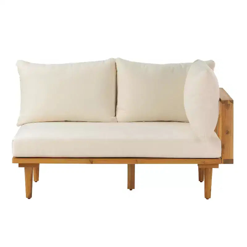ModernLuxe Salon de jardin modulable en forme de L, ensemble de conversation d'extérieur résistant aux intempéries, ensemble de détente avec coussins, table et oreillers