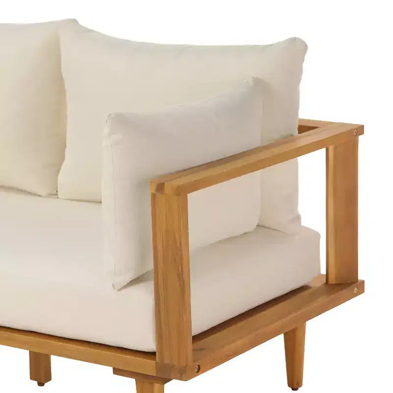 ModernLuxe Salon de jardin modulable en forme de L, ensemble de conversation d'extérieur résistant aux intempéries, ensemble de détente avec coussins, table et oreillers