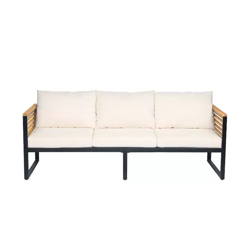 ModernLuxe Salon de jardin 3/4/5 pièces, ensemble de conversation de patio avec table basse et coussins imperméables pour jardin/terrasse/arrière-cour, beige