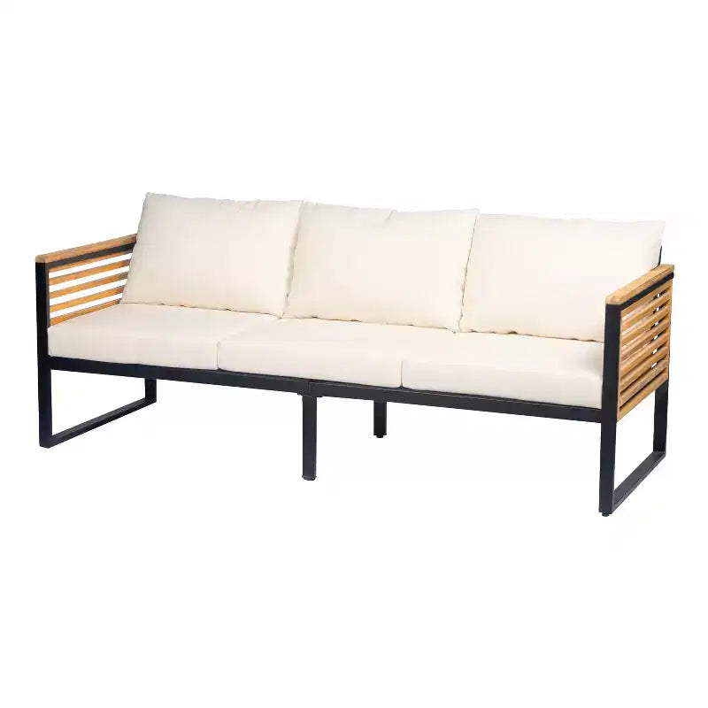 ModernLuxe Salon de jardin 3/4/5 pièces, ensemble de conversation de patio avec table basse et coussins imperméables pour jardin/terrasse/arrière-cour, beige