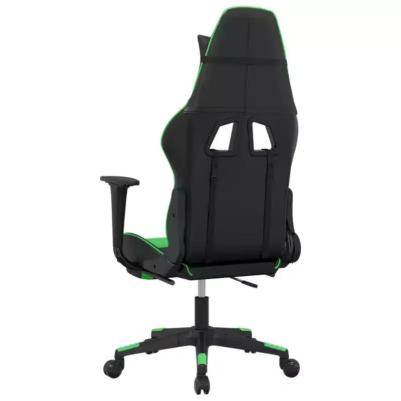 vidaXL Chaise de jeu similicuir noir et vert, métal, contreplaqué, mousse