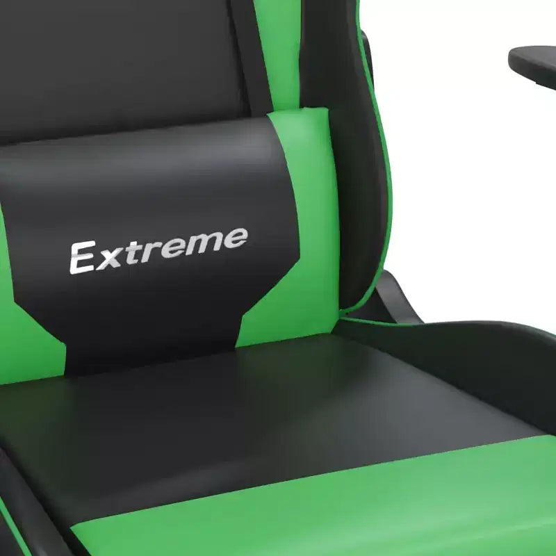 vidaXL Chaise de jeu similicuir noir et vert, métal, contreplaqué, mousse