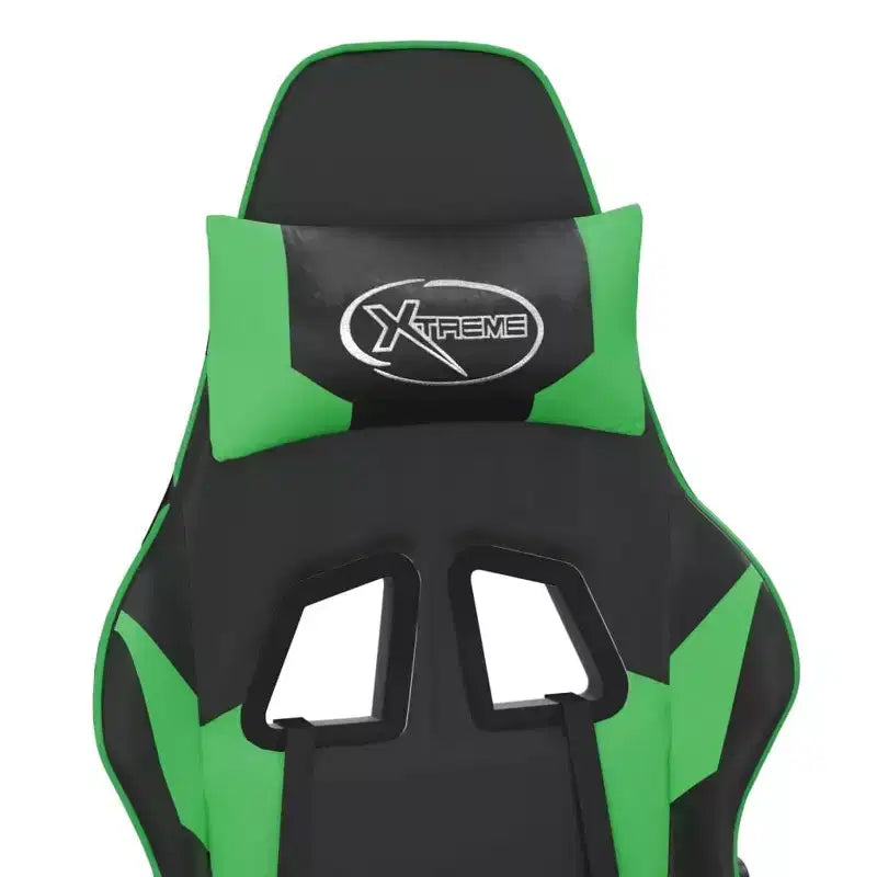 vidaXL Chaise de jeu similicuir noir et vert, métal, contreplaqué, mousse