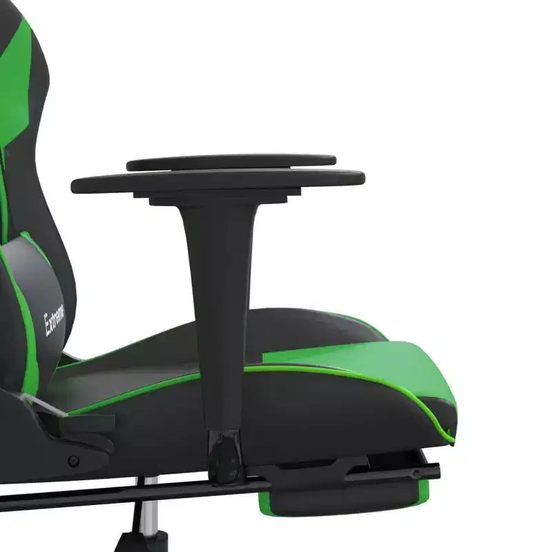 vidaXL Chaise de jeu similicuir noir et vert, métal, contreplaqué, mousse