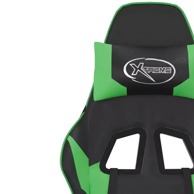vidaXL Chaise de jeu similicuir noir et vert, métal, contreplaqué, mousse