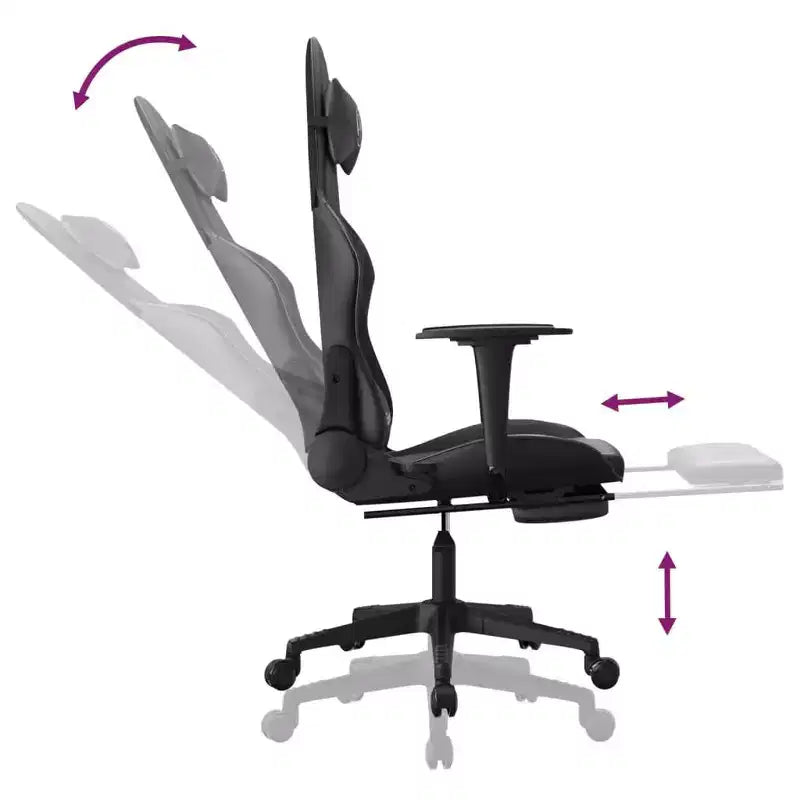 vidaXL Chaise de jeu similicuir noir et vert, métal, contreplaqué, mousse