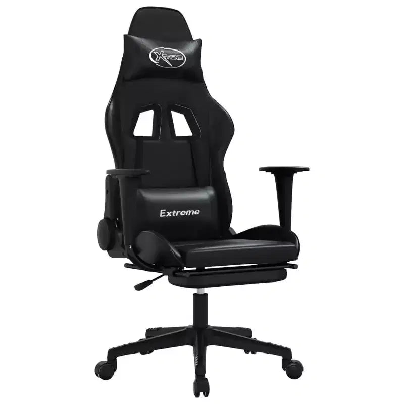 vidaXL Chaise de jeu similicuir noir et vert, métal, contreplaqué, mousse