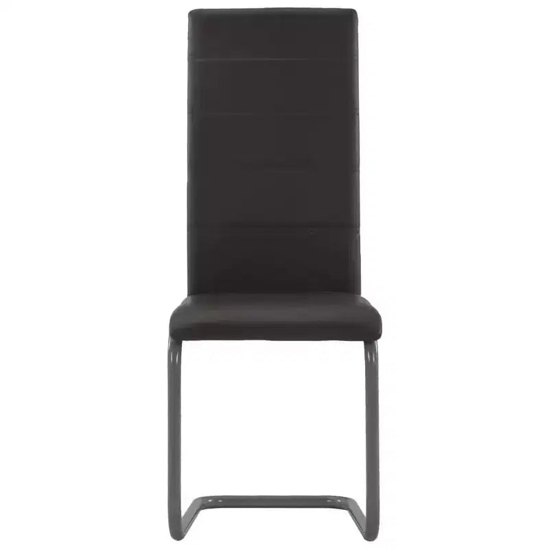 vidaXL Dining Chair Set of 4 Gray Faux Leather and Steel Standard