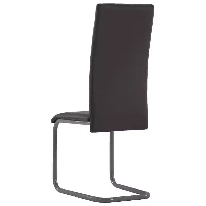 vidaXL Dining Chair Set of 4 Gray Faux Leather and Steel Standard