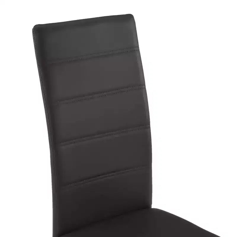 vidaXL Dining Chair Set of 4 Gray Faux Leather and Steel Standard