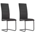 vidaXL Dining Chair Set of 4 Gray Faux Leather and Steel Standard