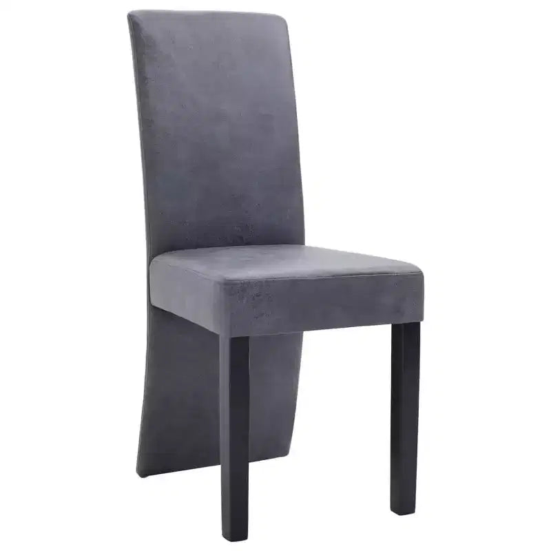 vidaXL Lot de 4 Chaises de Salle à Manger Similicuir Suédé Marron et Bois Massif