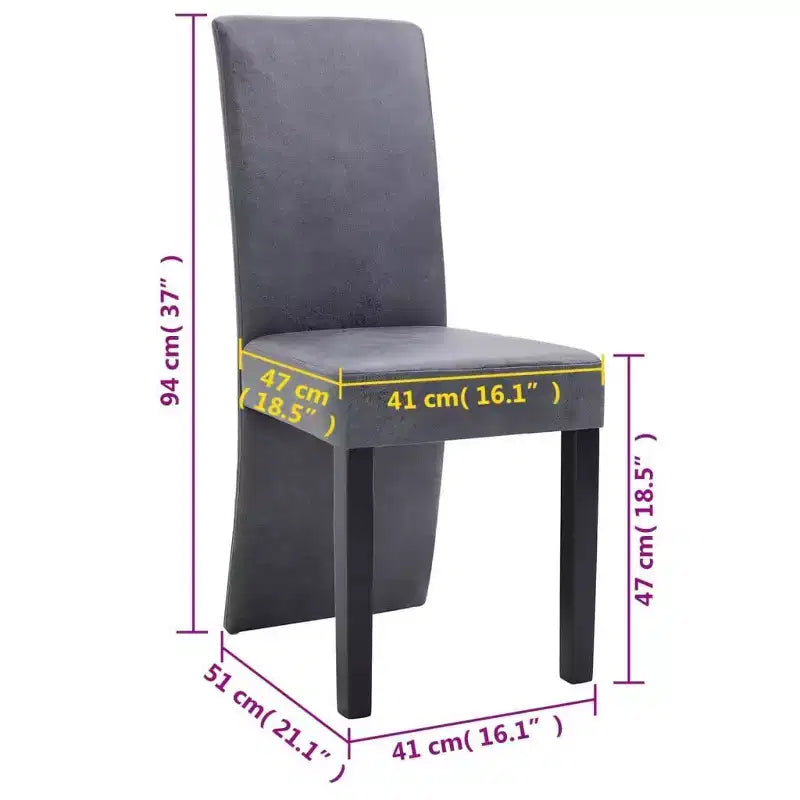 vidaXL Lot de 4 Chaises de Salle à Manger Similicuir Suédé Marron et Bois Massif