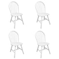 vidaXL Chair Set of 2 White Rubber wood Standard Durable Chair
