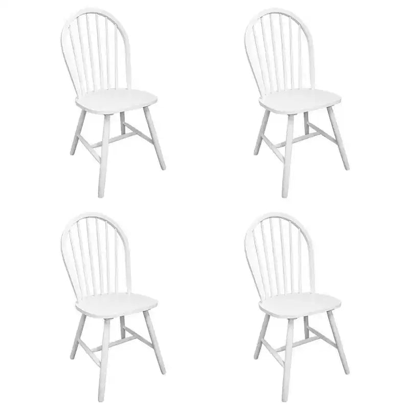 vidaXL Chair Set of 2 White Rubber wood Standard Durable Chair