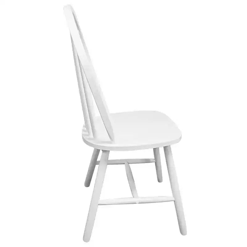 vidaXL Chair Set of 2 White Rubber wood Standard Durable Chair