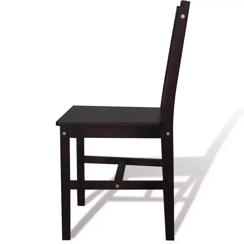 vidaXL Dining Chair Set of 2 White Solid Pine Wood 33.1 inches tall