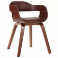 vidaXL Dining Chair Brown Faux leather (100% polyester), Bentwood Medium