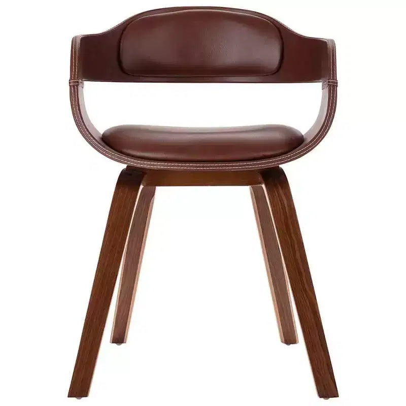 vidaXL Dining Chair Brown Faux leather (100% polyester), Bentwood Medium