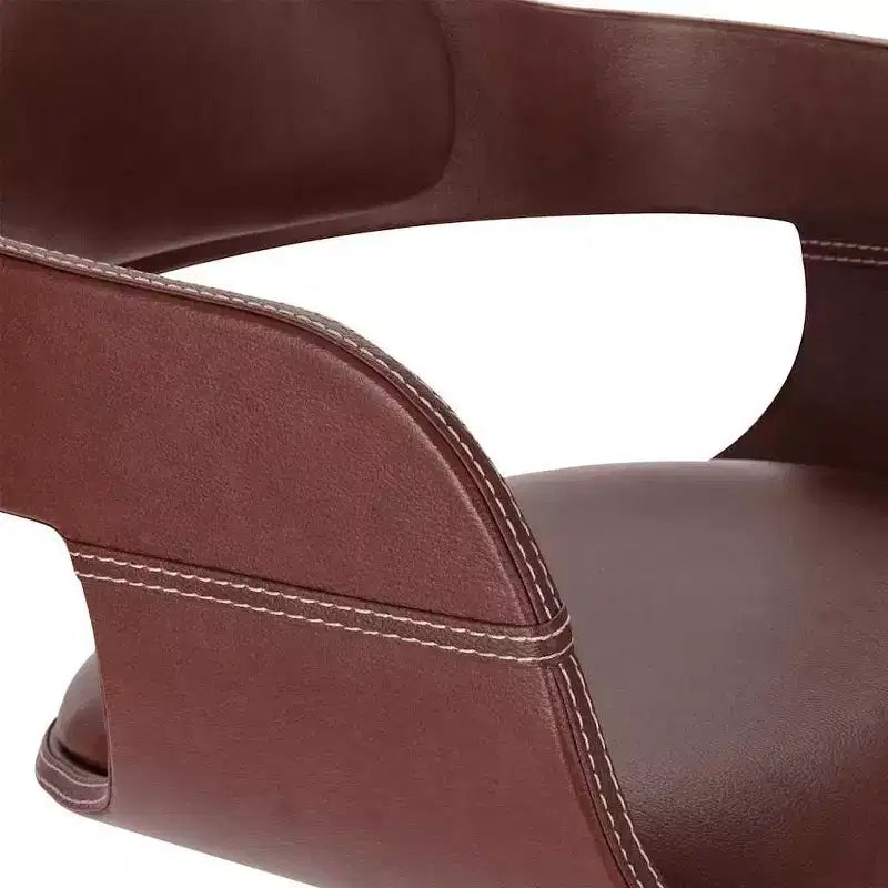 vidaXL Dining Chair Brown Faux leather (100% polyester), Bentwood Medium