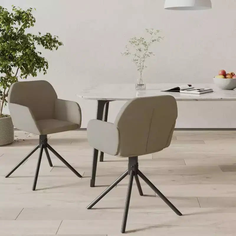 vidaXL Lot de 2 chaises de salle à manger pivotantes Gris clair