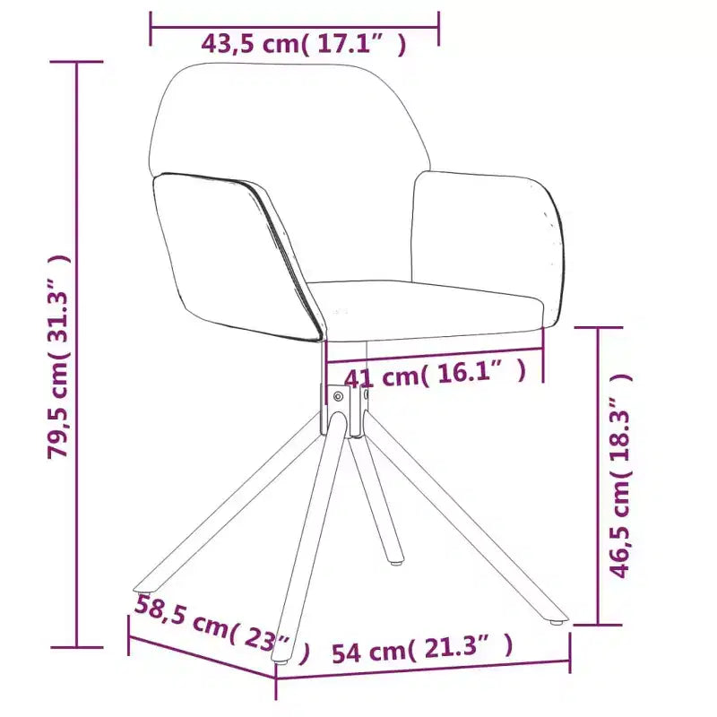 vidaXL Lot de 2 chaises de salle à manger pivotantes Gris clair