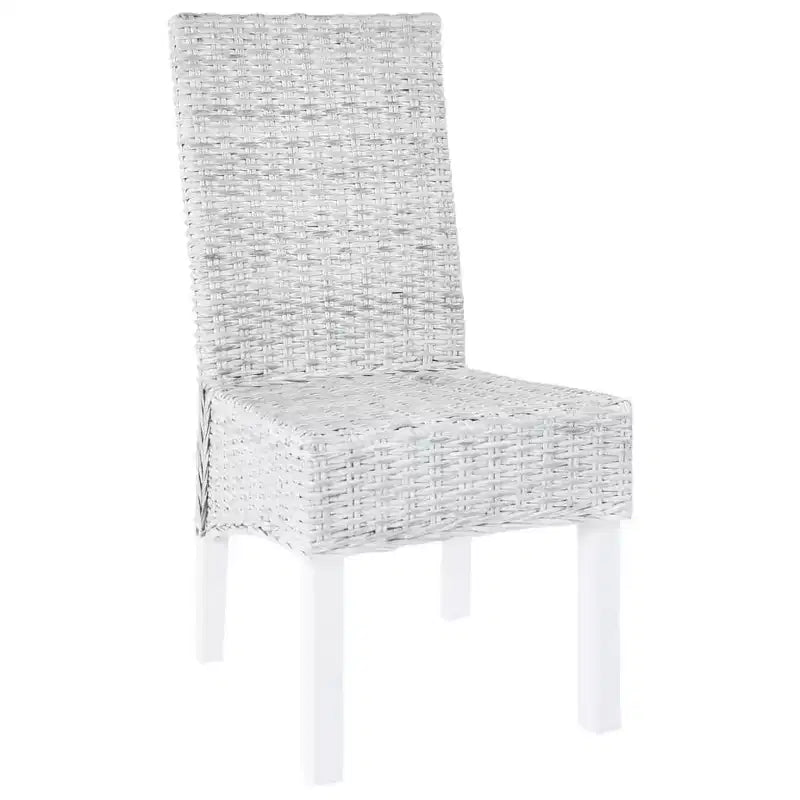 vidaXL Chaises de salle à manger, 2 pcs, marron clair avec finition délavée blanche