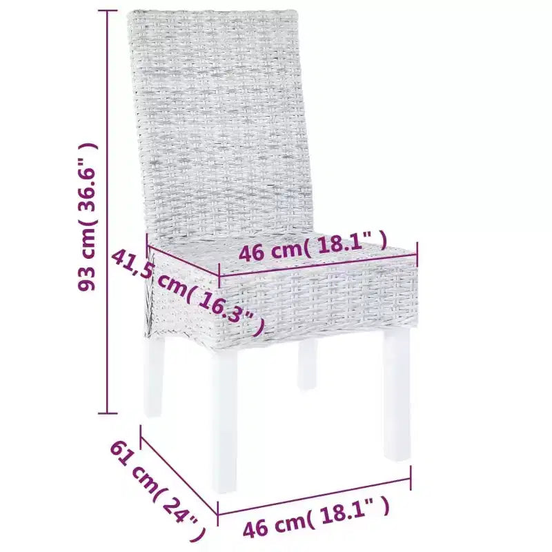 vidaXL Chaises de salle à manger, 2 pcs, marron clair avec finition délavée blanche