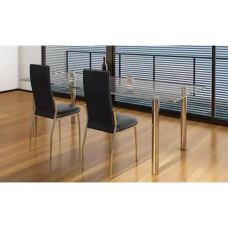 vidaXL Dining Chairs 2 pcs Black Faux Leather