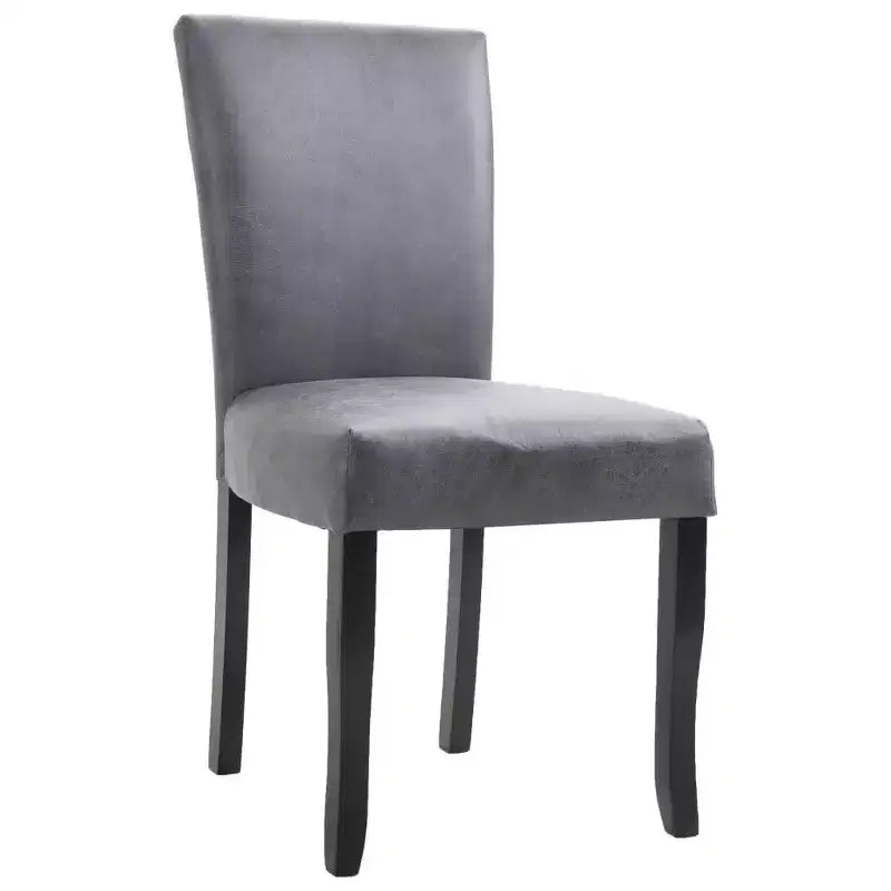 vidaXL Lot de 2 Chaises de salle à manger Daim synthétique Gris, Bois Standard