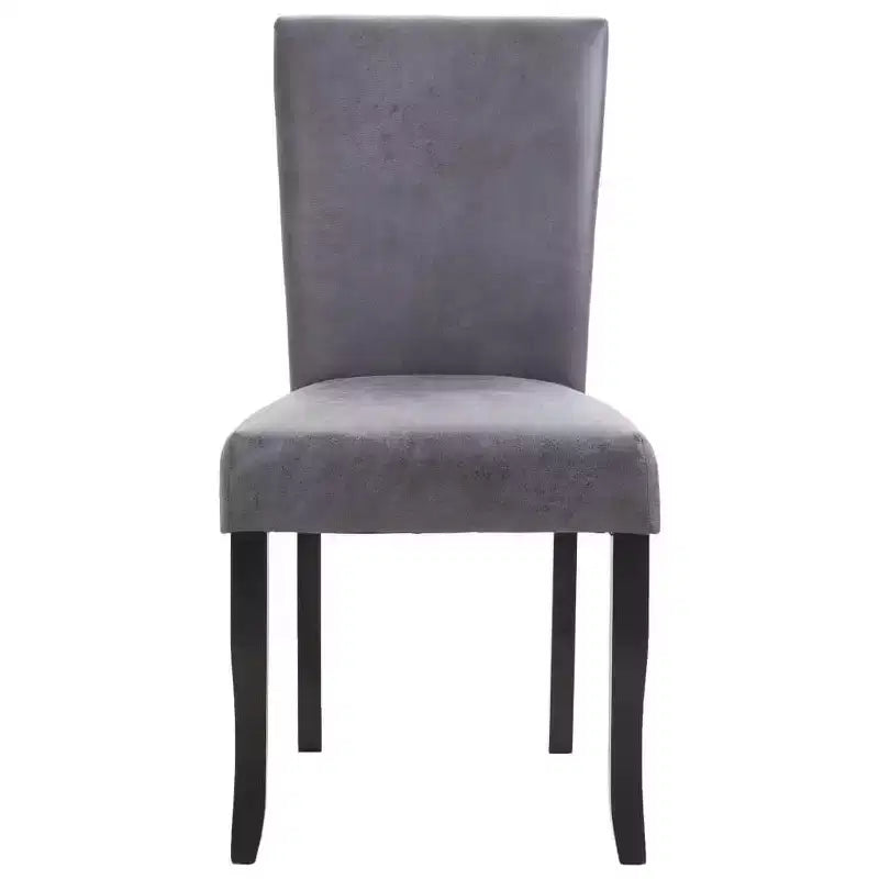 vidaXL Lot de 2 Chaises de salle à manger Daim synthétique Gris, Bois Standard