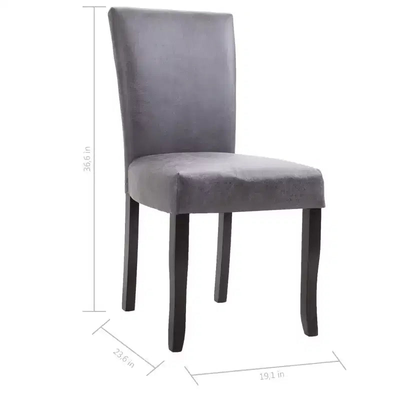 vidaXL Lot de 2 Chaises de salle à manger Daim synthétique Gris, Bois Standard